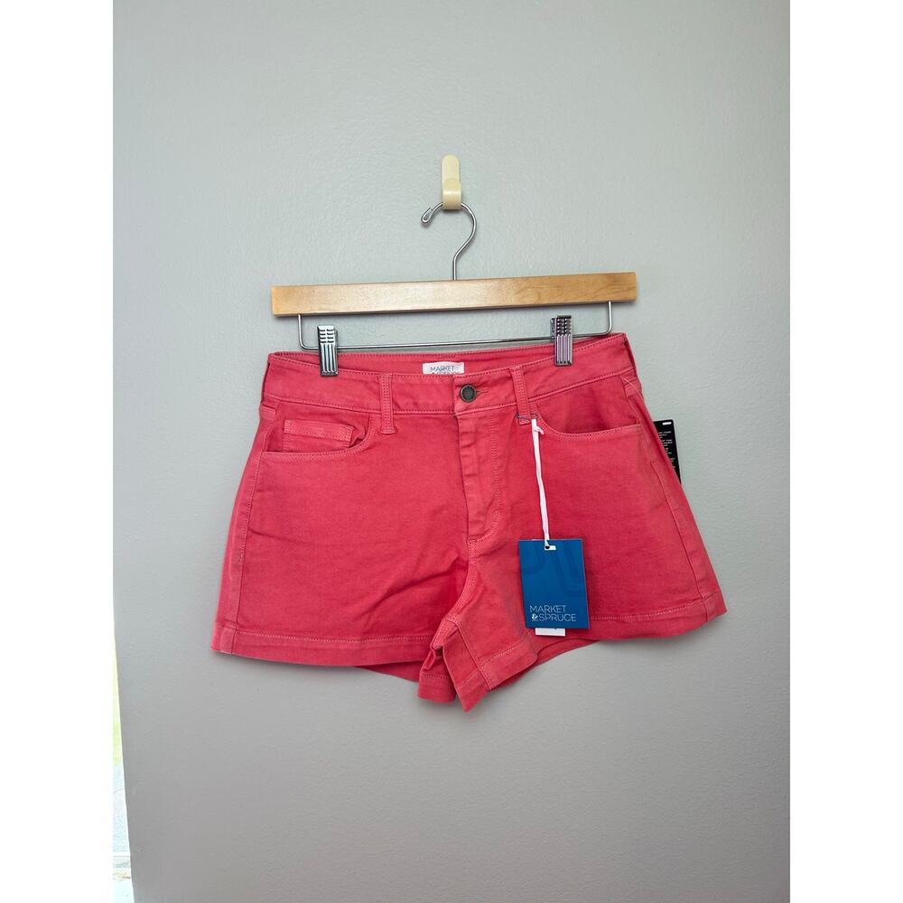 Market & Spruce Stitch Fix Women's Denim Shorts 2 Pair Navy + Coral Size 4 NWT - Picture 3 of 9
